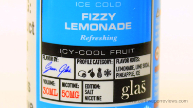 Glas Vapor Basix Series Nic Salts Fizzy Lemonade E-Liquid